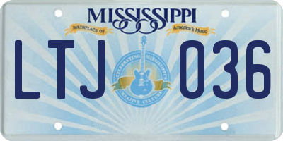 MS license plate LTJ036