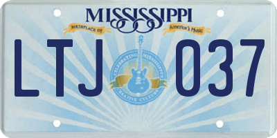 MS license plate LTJ037