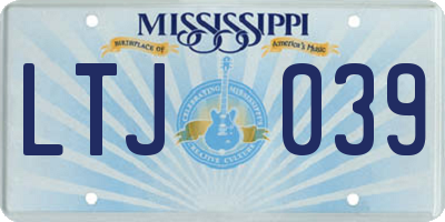 MS license plate LTJ039