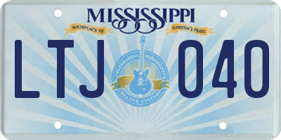 MS license plate LTJ040