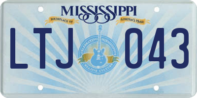 MS license plate LTJ043