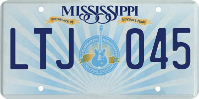 MS license plate LTJ045
