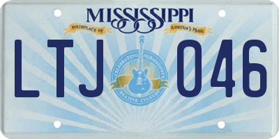 MS license plate LTJ046