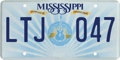 MS license plate LTJ047