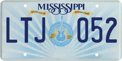 MS license plate LTJ052
