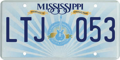 MS license plate LTJ053