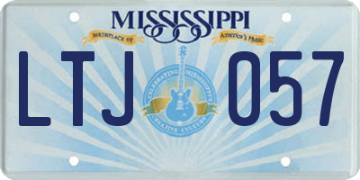 MS license plate LTJ057