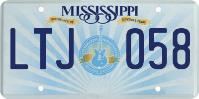 MS license plate LTJ058