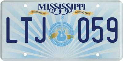 MS license plate LTJ059