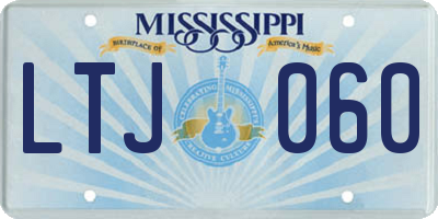 MS license plate LTJ060