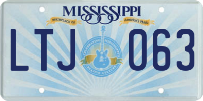 MS license plate LTJ063