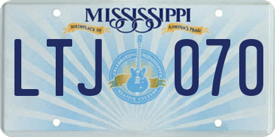 MS license plate LTJ070