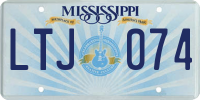 MS license plate LTJ074