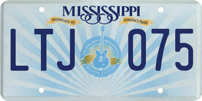 MS license plate LTJ075