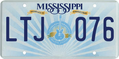 MS license plate LTJ076