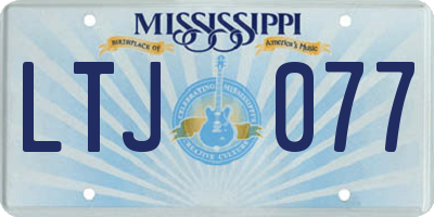 MS license plate LTJ077