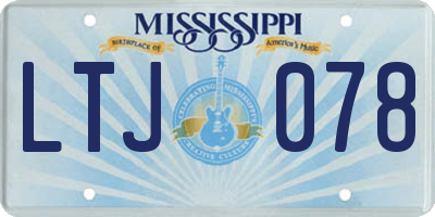 MS license plate LTJ078