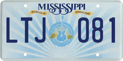 MS license plate LTJ081