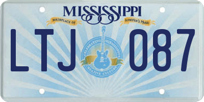MS license plate LTJ087