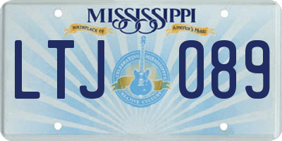 MS license plate LTJ089