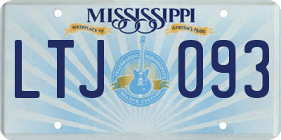 MS license plate LTJ093