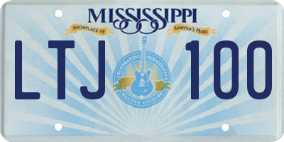 MS license plate LTJ100