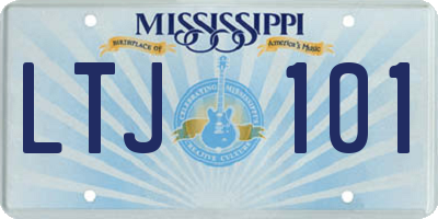 MS license plate LTJ101
