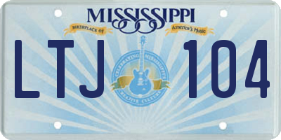 MS license plate LTJ104