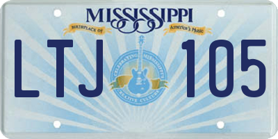 MS license plate LTJ105