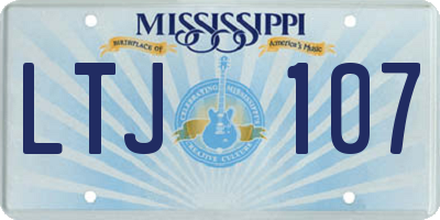 MS license plate LTJ107