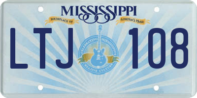 MS license plate LTJ108