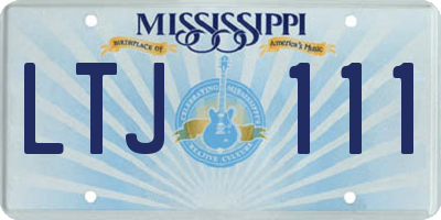 MS license plate LTJ111