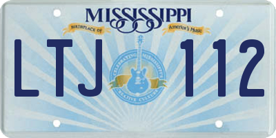 MS license plate LTJ112