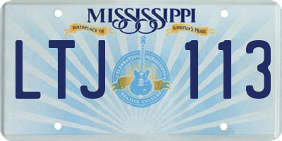 MS license plate LTJ113