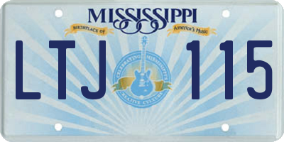 MS license plate LTJ115