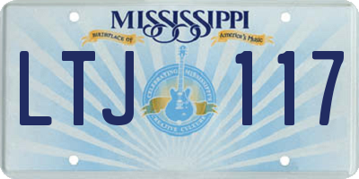 MS license plate LTJ117