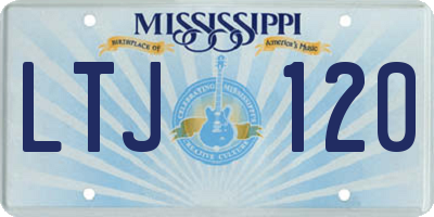MS license plate LTJ120