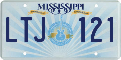 MS license plate LTJ121