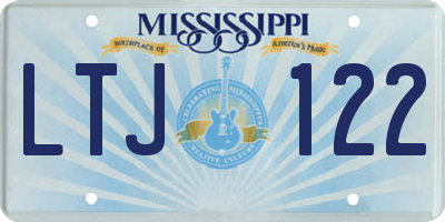 MS license plate LTJ122