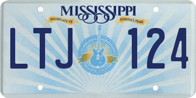 MS license plate LTJ124
