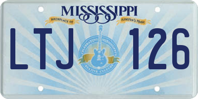 MS license plate LTJ126