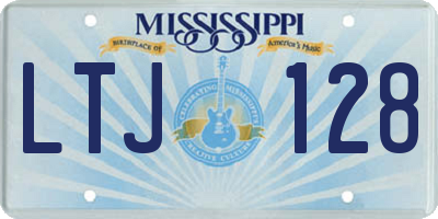 MS license plate LTJ128
