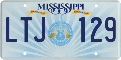 MS license plate LTJ129