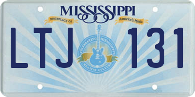 MS license plate LTJ131