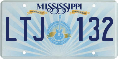 MS license plate LTJ132