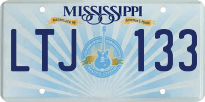 MS license plate LTJ133