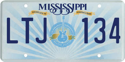 MS license plate LTJ134