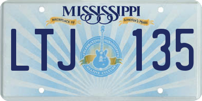 MS license plate LTJ135