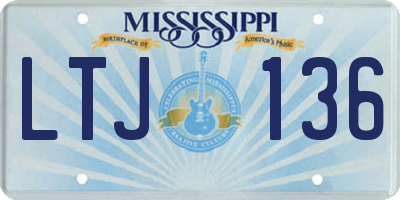 MS license plate LTJ136
