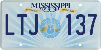 MS license plate LTJ137